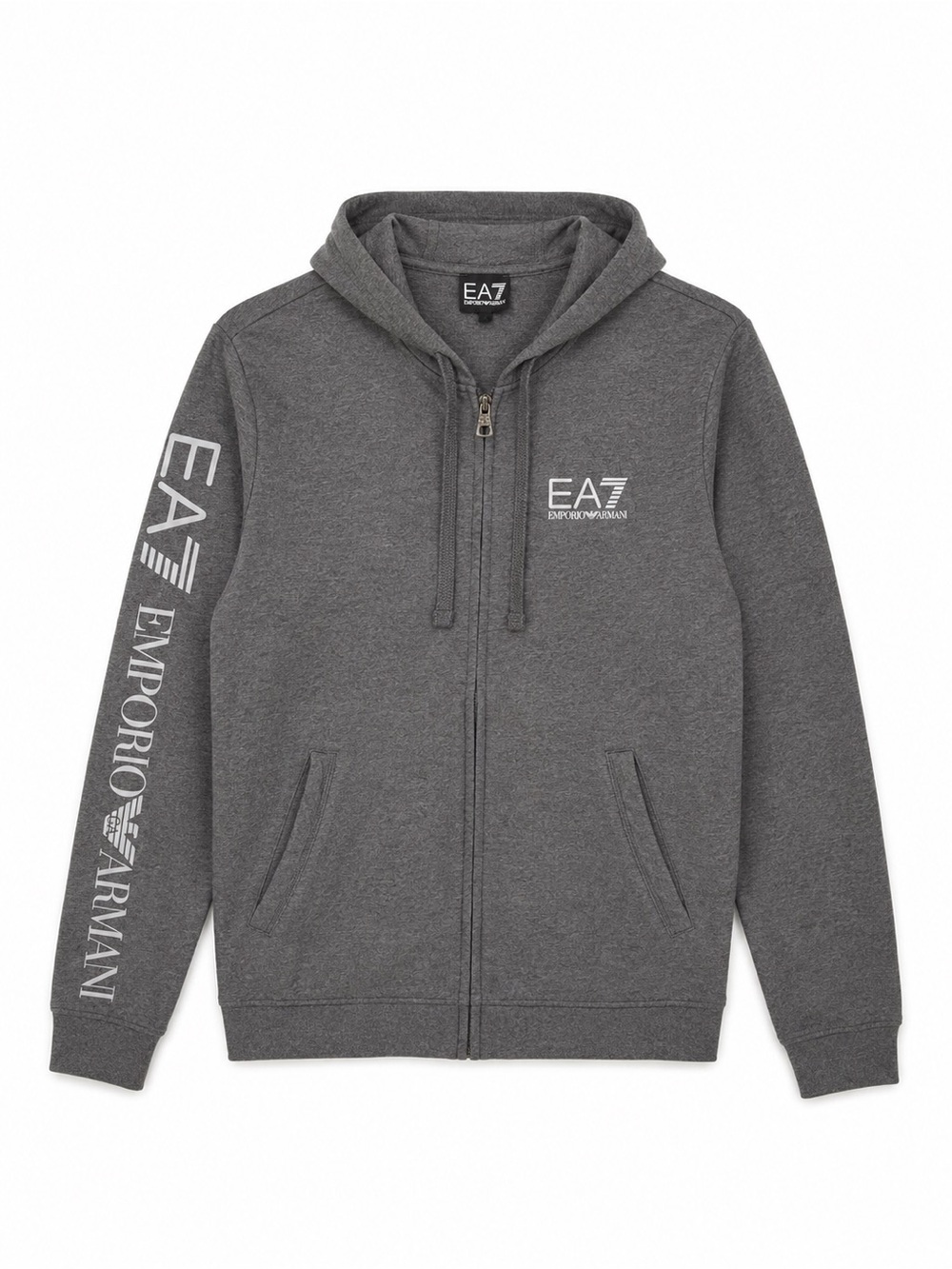 EA7 Emporio Armani Gray Zip Up Hoodie Size Medium Men’s